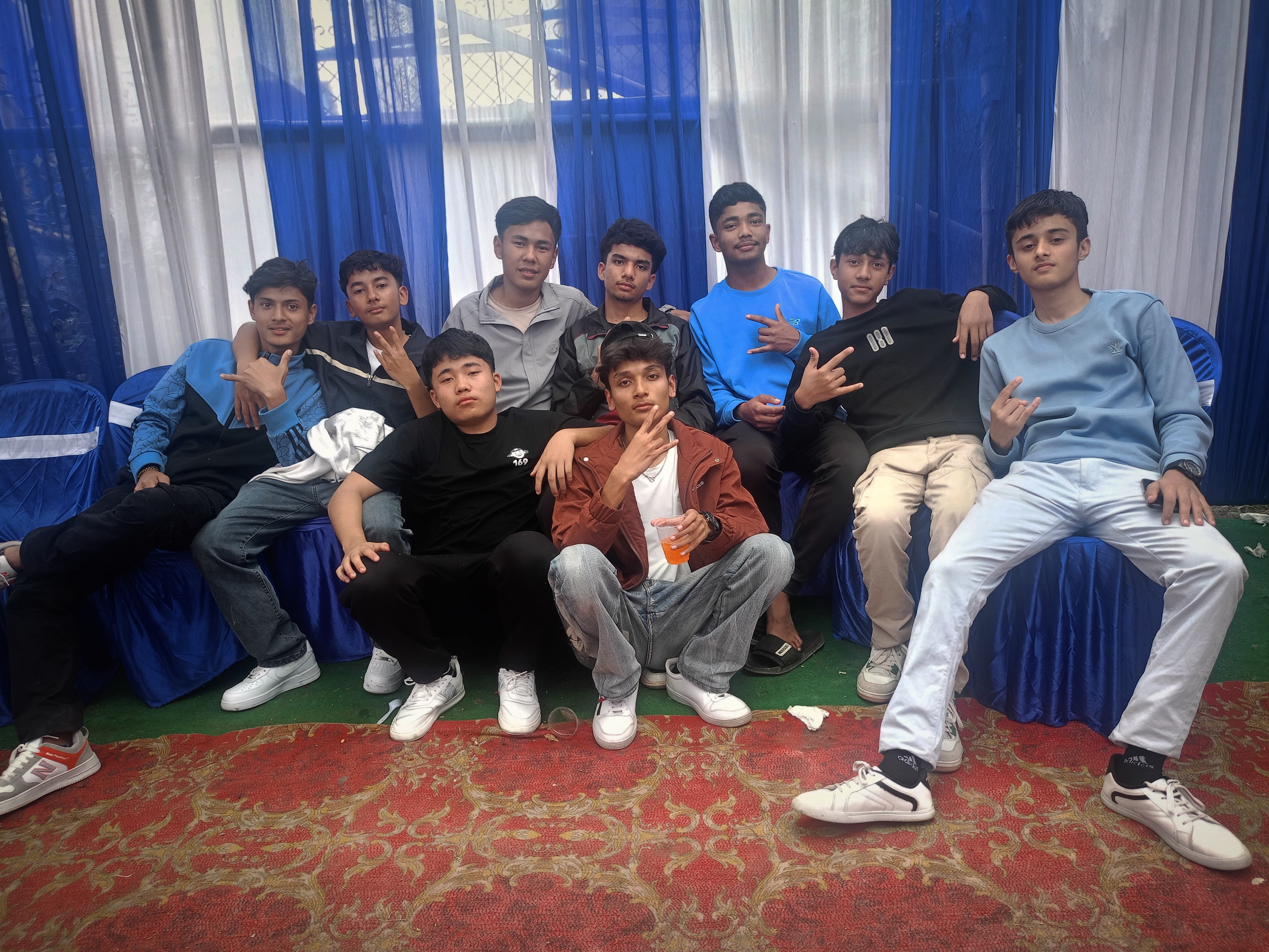 Manish and his mates atg Imohang house
